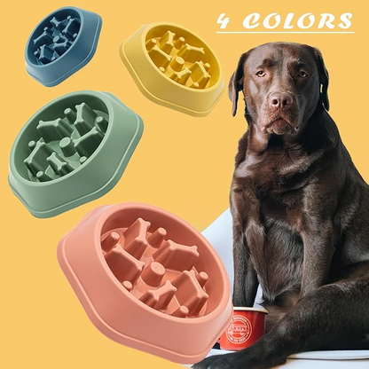 SafeBite Colorful Slow Feed Dog Bowl